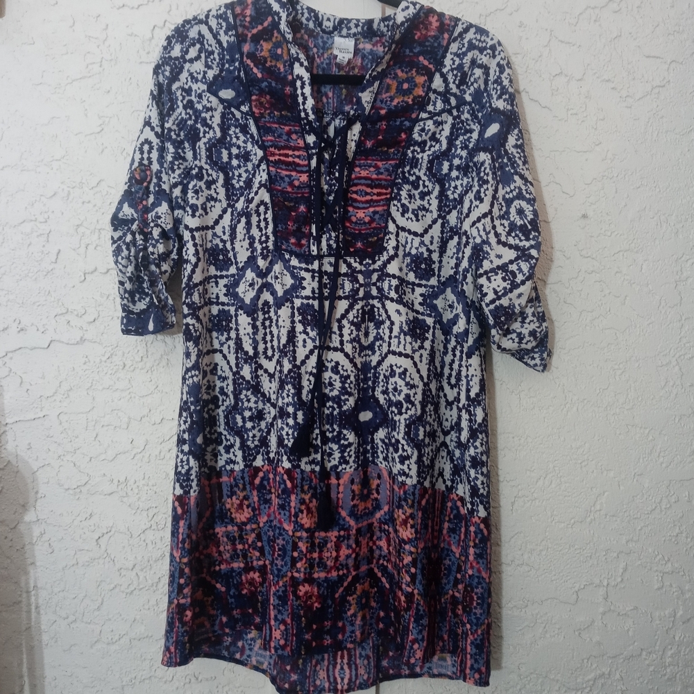 Design Recipe | Medium Roll Tab Sleeve Lace-up Tassel Tunic